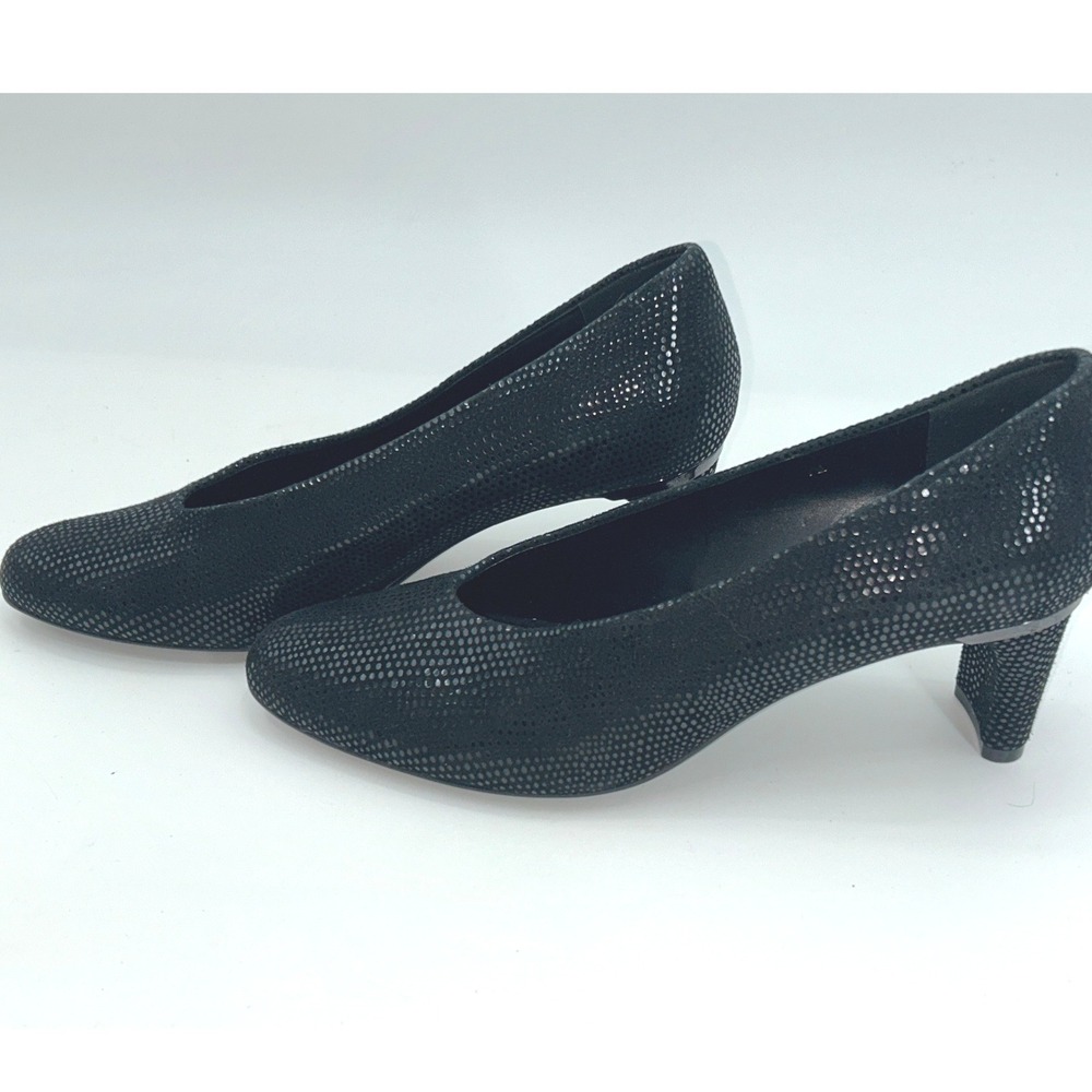 Vaneli Dayle Black E-Print Womens Low Heel Pumps Size 7 Classic Office